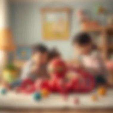 Family Bonding through Octopus Play Family enjoying playtime with octopus toy