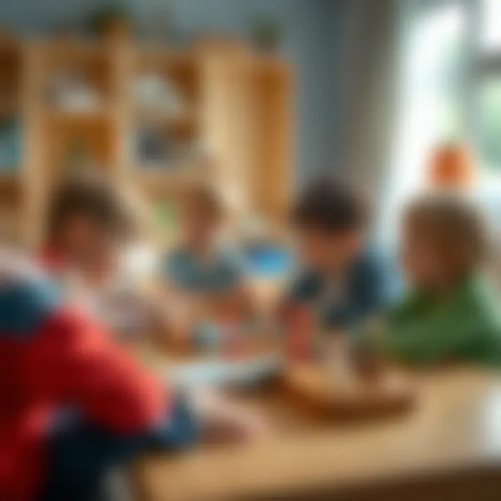 Children engaged in a strategic board game, highlighting teamwork and critical thinking skills in a family setting.