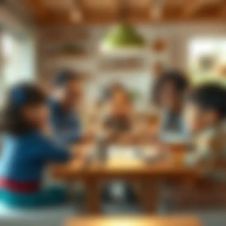 A family gathered around a table playing a board game, smiling and enjoying their time together.