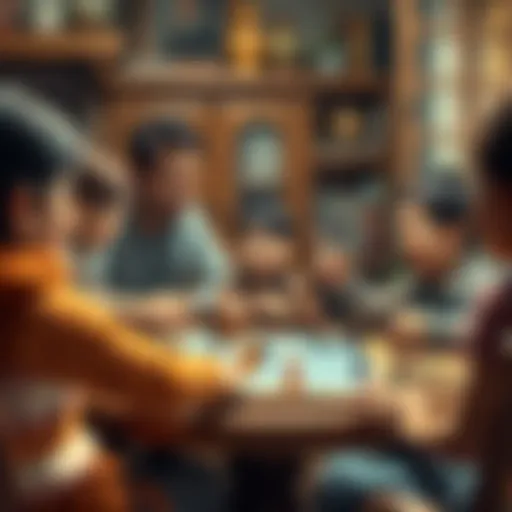 A cozy family gathering around a board game