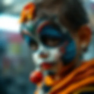 Artistic face designs on a child