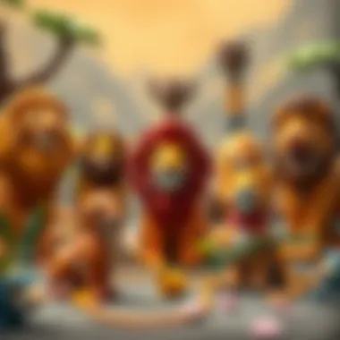 Colorful Lion King toy set showcasing various characters