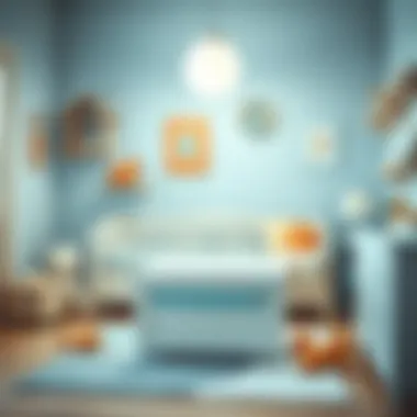 A serene nursery featuring a baby box among other preparations
