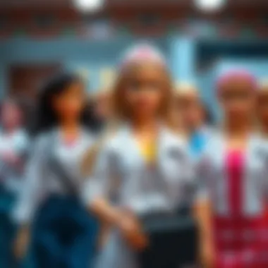 Diverse Careers of Barbie A variety of Barbie dolls in different careers and roles.