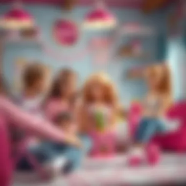 Family bonding moments around Barbie toys