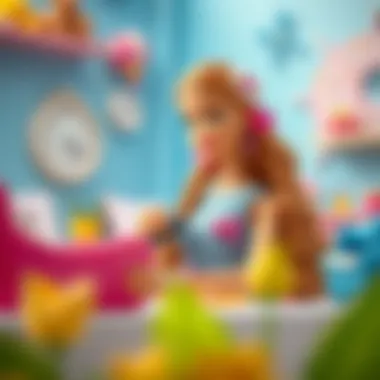 Demonstrating fine motor skills with Barbie hair accessories