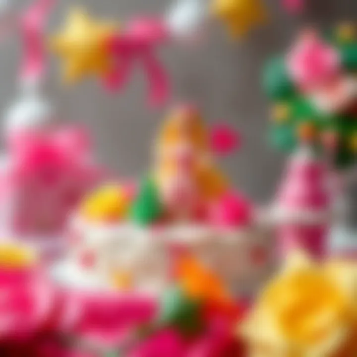 Colorful decorations for a Barbie themed cake