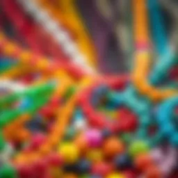 Colorful beads arranged artistically