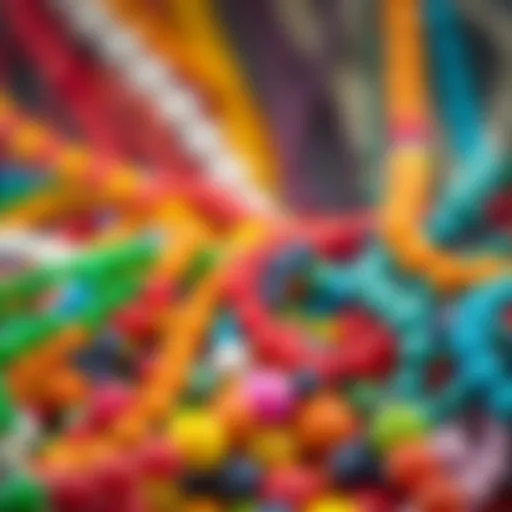 Colorful beads arranged artistically