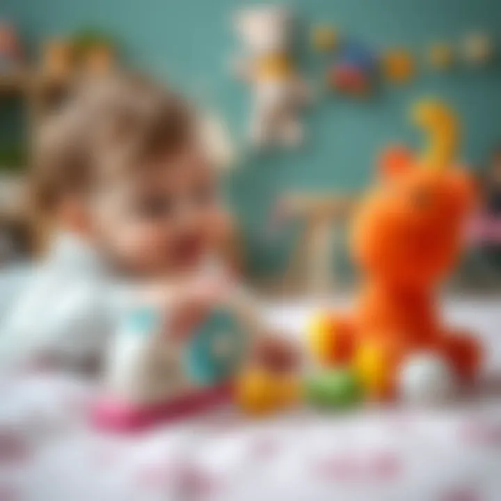 Interactive playtime between baby and cradle toys