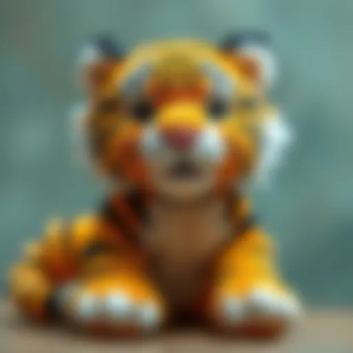 A colorful plush baby tiger toy designed for children