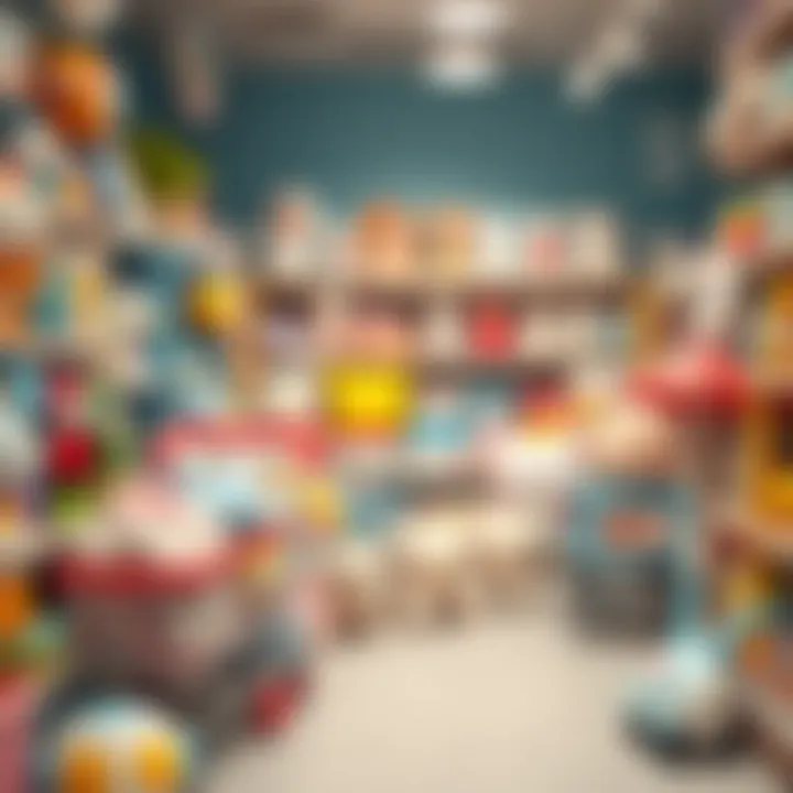 A variety of baby products displayed in a store