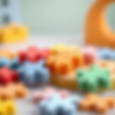 Colorful puzzle pieces for infants