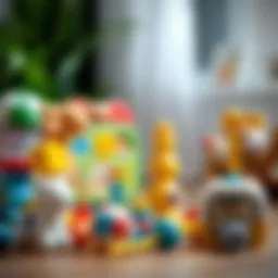 A variety of educational toys for infants