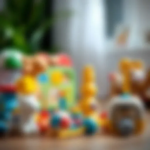 A variety of educational toys for infants