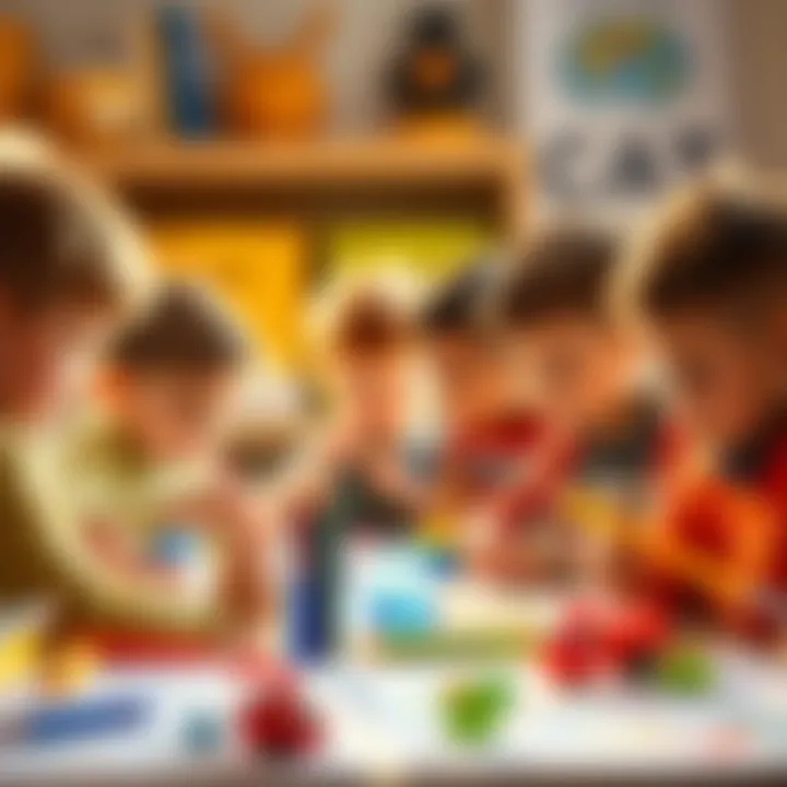 Group of children engaged in art activities