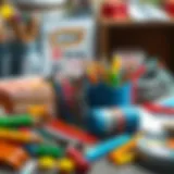 Colorful art supplies on a table