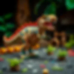 Carnotaurus toy engaging children in play