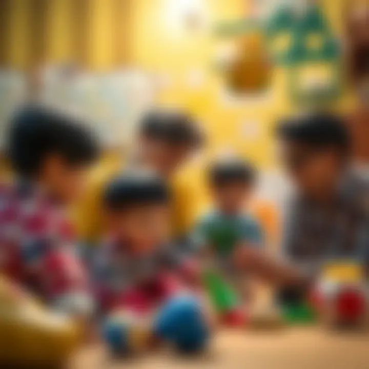 Parents observing children at play