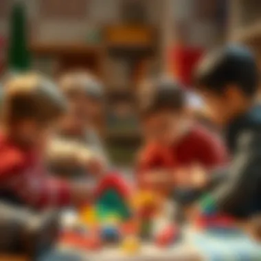 Group of children collaborating on a project