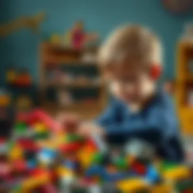 A child building with Lego blocks