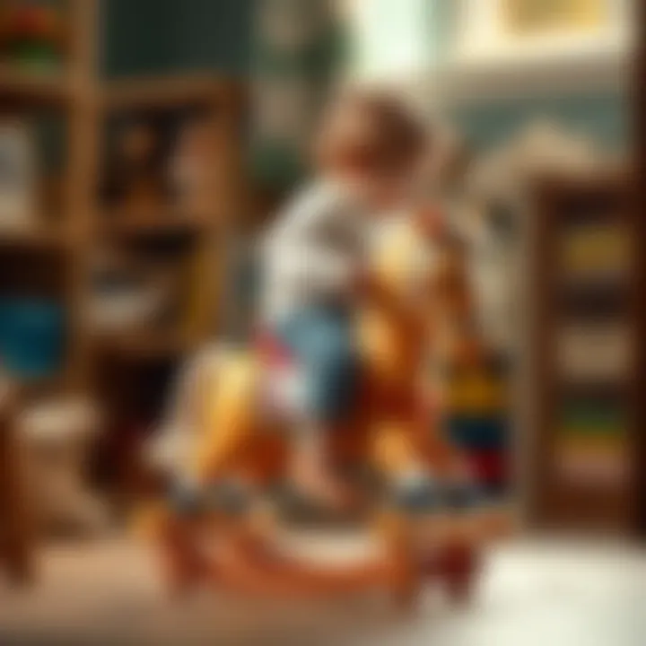 Child developing motor skills on a musical rocking horse