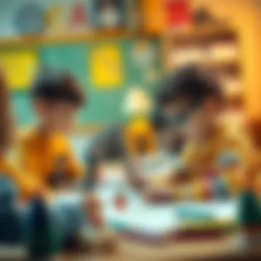 An educational setting with children engaged in drawing