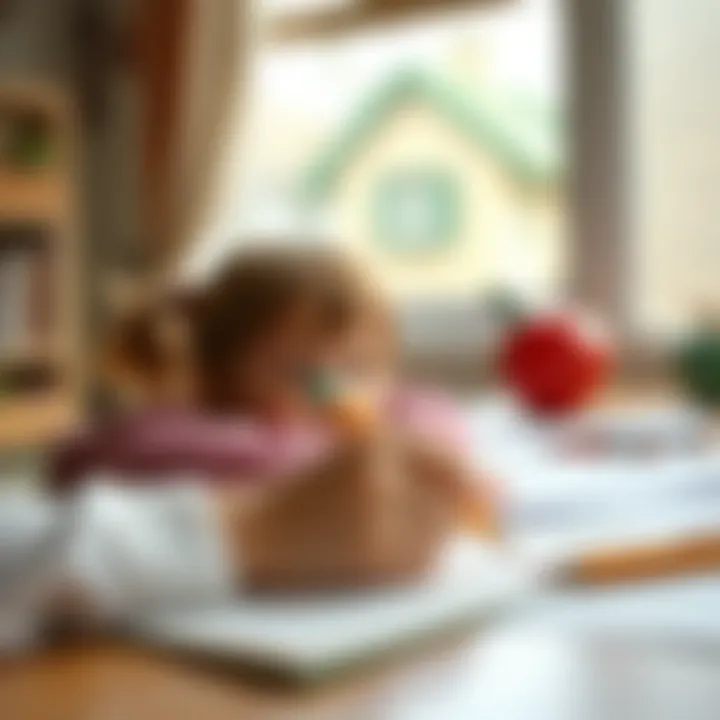 Child drawing with a soft lead pencil