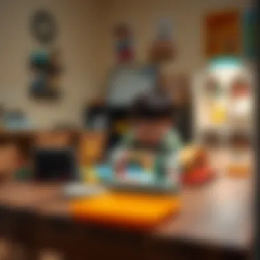 Child engaged in play on a sturdy table