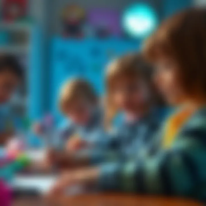 Kids Exploring Creativity with Fluffy Pens Children engaging in creative activities with fluffy-tipped pens.