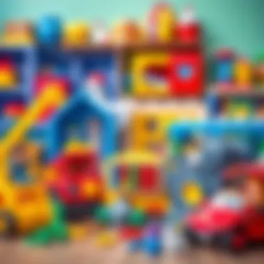 A variety of educational toys displayed creatively