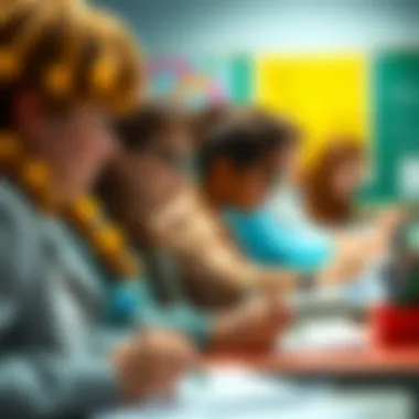 Educators in Action with Fluffy-Tipped Pens A classroom scene with educators using fluffy-tipped pens for teaching.