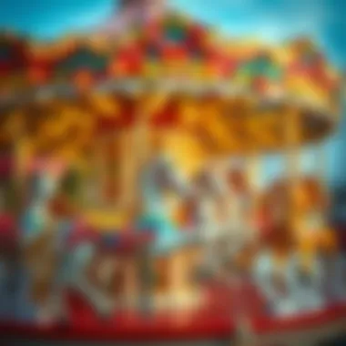 A colorful carousel with beautifully painted horses