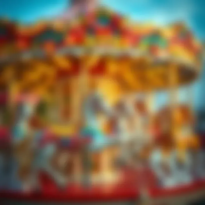 A colorful carousel with beautifully painted horses