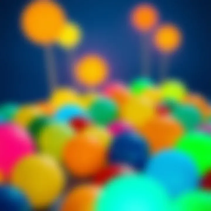 Diverse Range of Glowing Balls A collection of colorful glowing balls suitable for children
