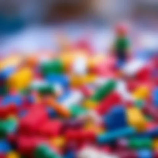 Colorful Lego bricks inspiring creativity