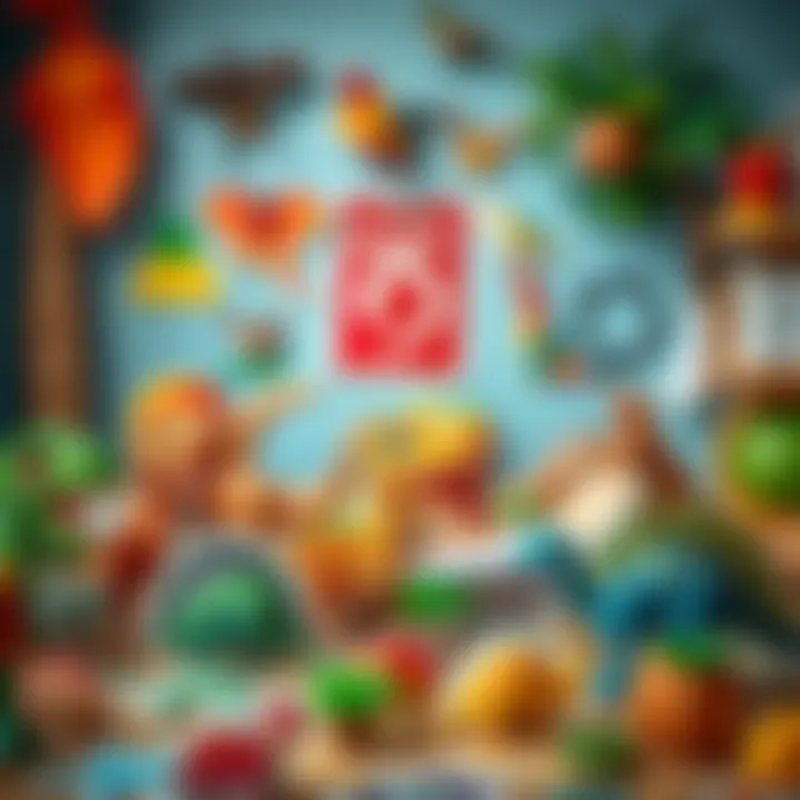 Educational Dinosaur Stickers in Learning Environment Educational dinosaur stickers arranged in a fun learning environment