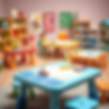 Diverse designs of children's tables for learning