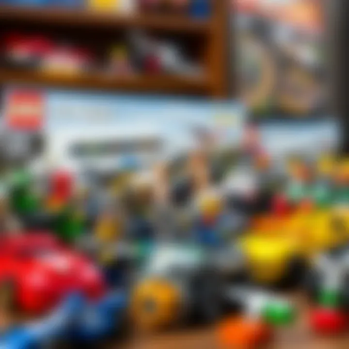 A collection of various Lego Speed Champions sets arranged aesthetically, highlighting diversity.