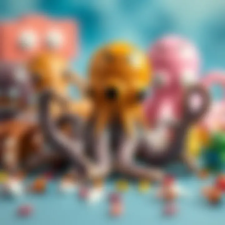 Diversity in Octopus Toy Designs Diverse octopus toys catering to different ages