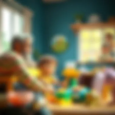 Parents observing child's playtime