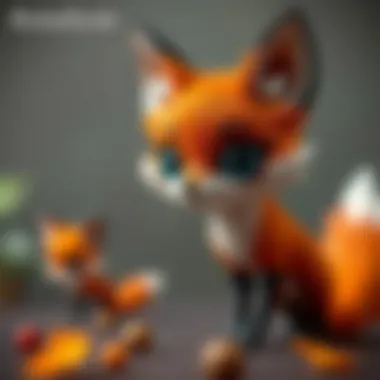 Design Evolution of Enchantimals Fox Detailed design evolution sketches of Enchantimals Fox showing various styles.