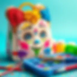 Colorful face painting kit with brushes and paints