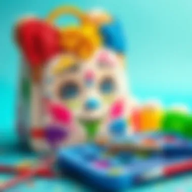 Colorful face painting kit with brushes and paints