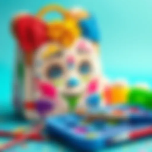 Colorful face painting kit with brushes and paints