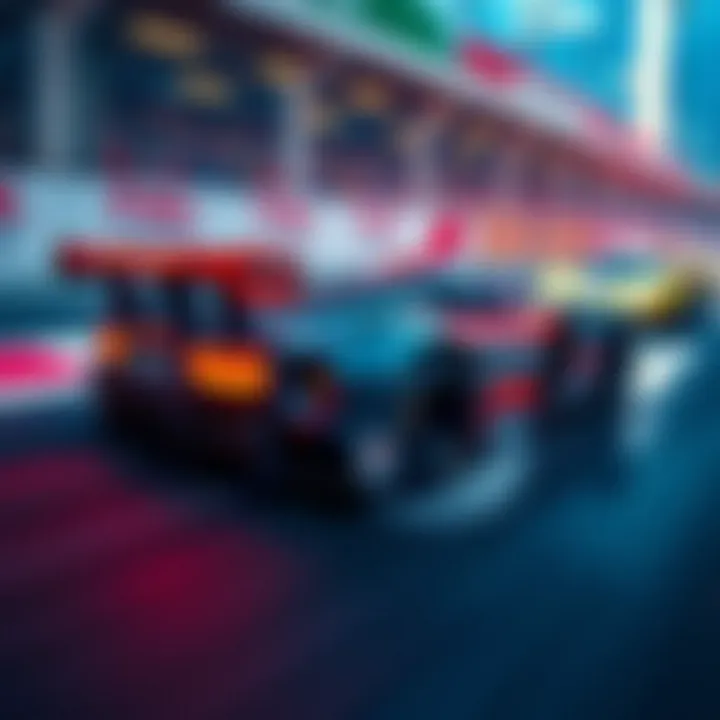 Dynamic racing car in motion showcasing speed