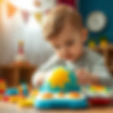 Child interacting with educational toy