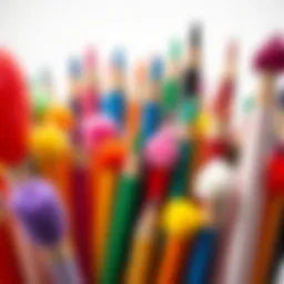 A vibrant assortment of fluffy-tipped pens arranged artistically.