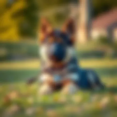 German Shepherd puppy engaging in training exercises outdoors.