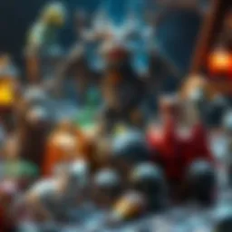 A gathering of magical creatures from the Harry Potter universe